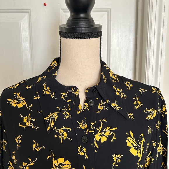 GANNI Printed Crepe Long Sleeve Shirtdress - Picture 7 of 16